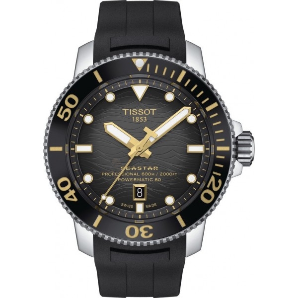 Bracelet caoutchouc noir Tissot -  SEASTAR / T603046865-Bracelet de montre-AtelierNet