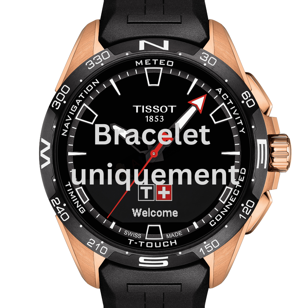 Bracelet caoutchouc noir Tissot - T-TOUCH CONNECT / T603045480-Bracelet Montre Silicone / Caoutchouc-AtelierNet