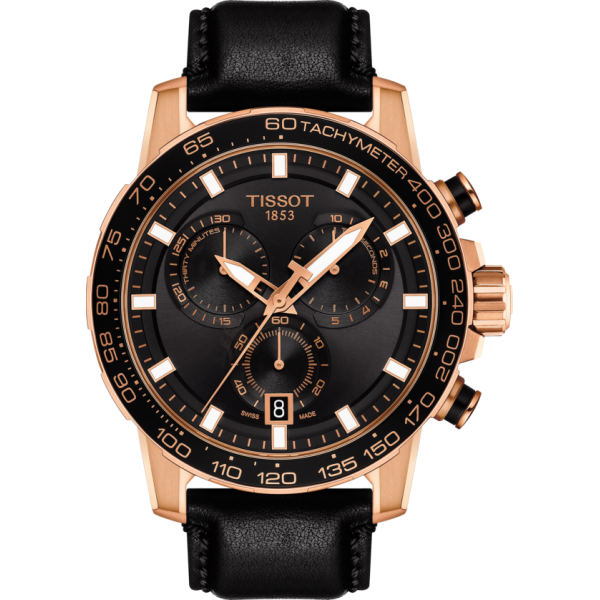 Bracelet cuir noir Tissot - SUPERSPORT CHRO QUA / T600044986-Bracelet de montre-AtelierNet