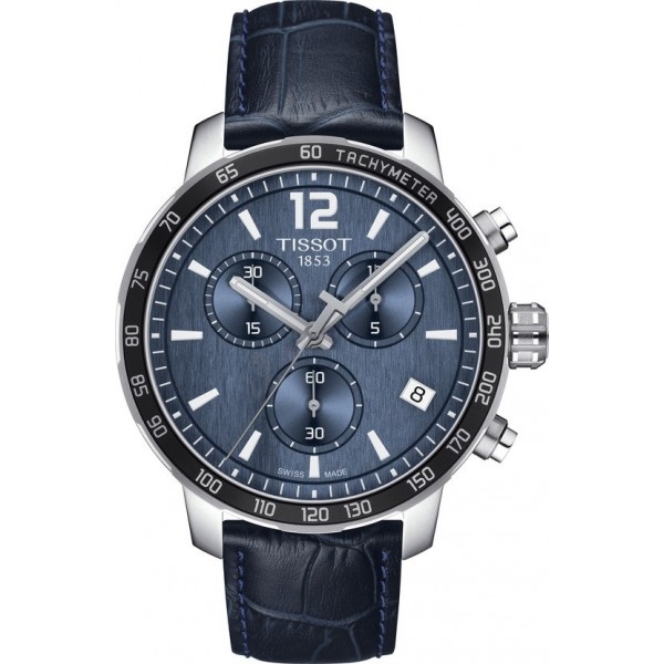 Bracelet leather dark blue Tissot - QUICKSTER CHRONO L G / T600035386-Bracelets Cuir-AtelierNet