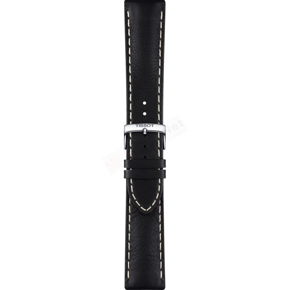 Bracelet cuir noir Tissot - PR 100 CLASSIC / T600046093-Bracelet de montre-AtelierNet