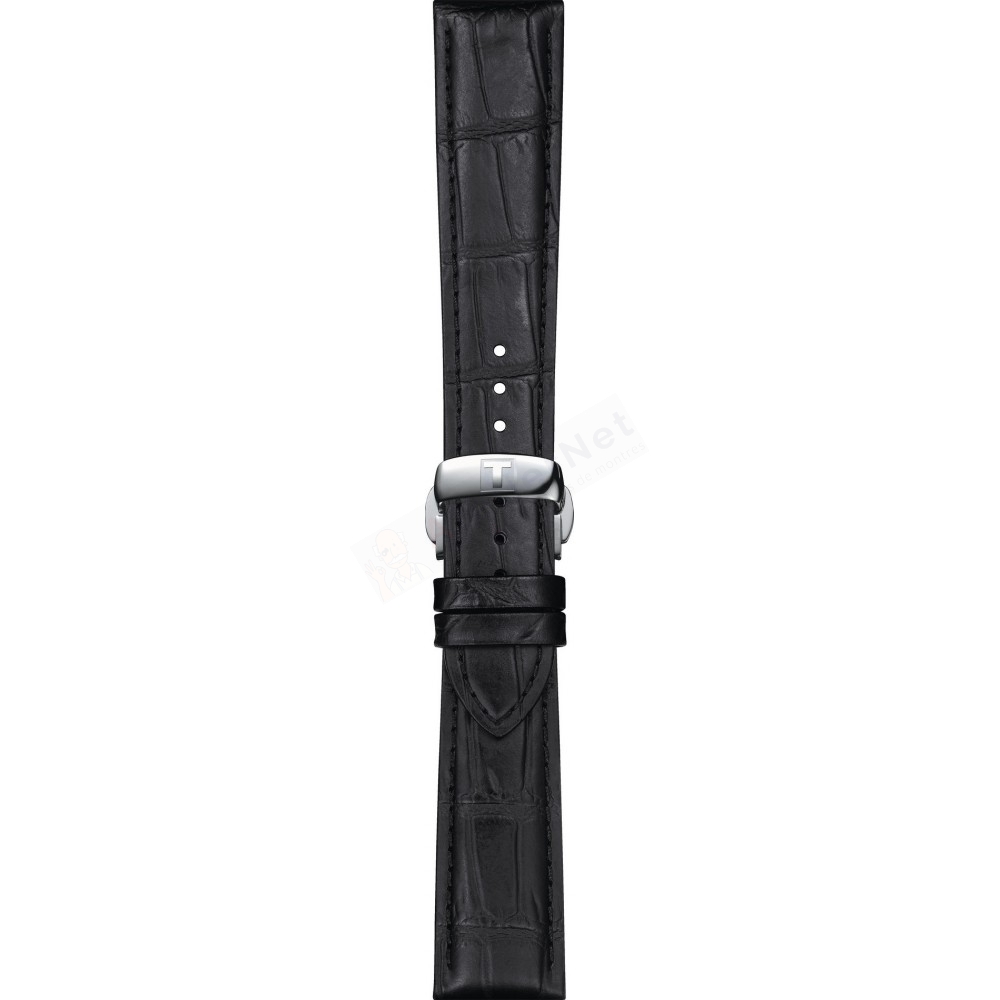 Bracelet cuir noir Tissot - GENTLEMAN QUARTZ / T600045397-Bracelet de montre-AtelierNet