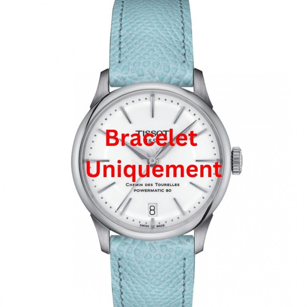 Bracelet leather pastel blue Tissot - CHEMIN DES TOURELLES / T610048685-Bracelets de montres-AtelierNet