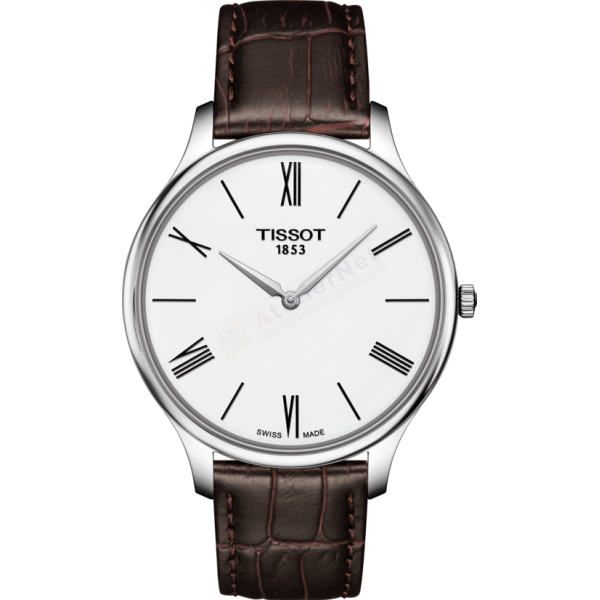 Bracelet cuir brun Tissot - TISSOT TRADITION / T600042814-Bracelet Montre Cuir-AtelierNet