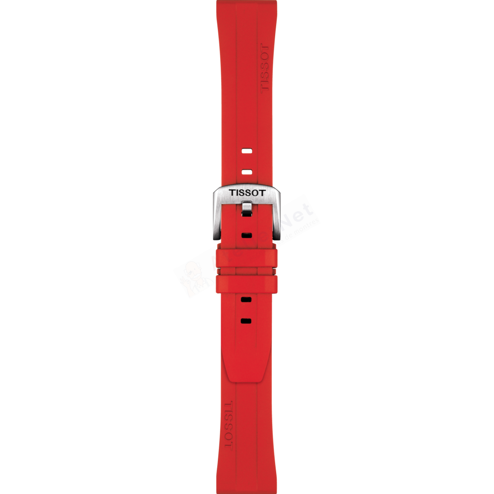 Bracelet caoutchouc rouge Tissot - PRC 200 GENT CHR QUA / T603045012-Bracelet Montre Acier-AtelierNet