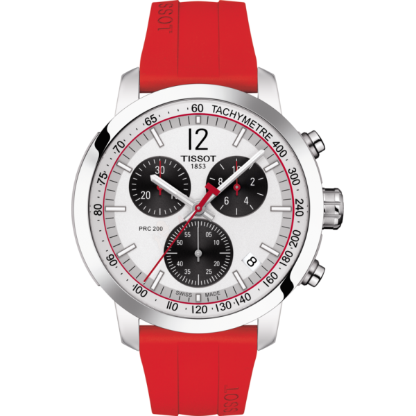 Bracelet caoutchouc rouge Tissot - PRC 200 GENT CHR QUA / T603045012-Bracelet Montre Acier-AtelierNet