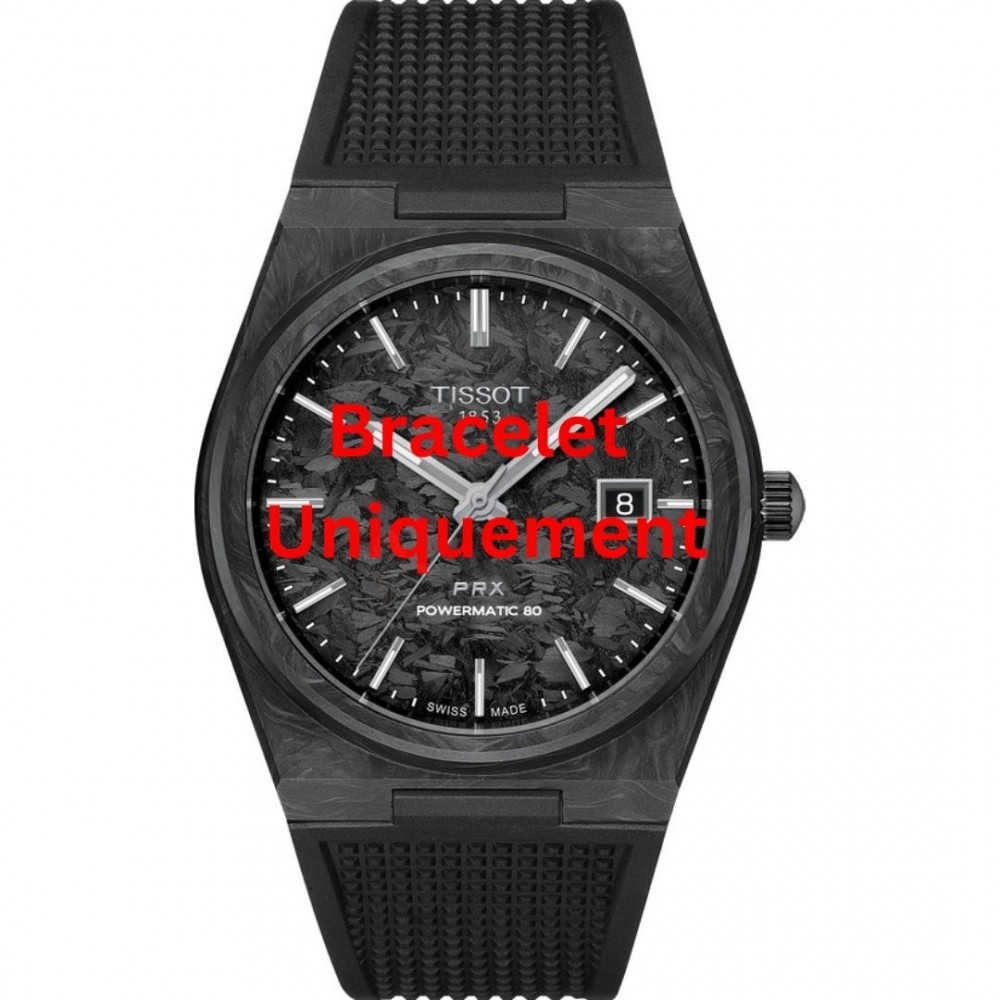 Bracelet silicon black Tissot - PRX AUTO / T603050081-Bracelets de montres-AtelierNet