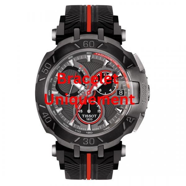 Bracelet silicone noir Tissot - T RACE MOTO GP / T610040207-Bracelet Montre Silicone / Caoutchouc-AtelierNet