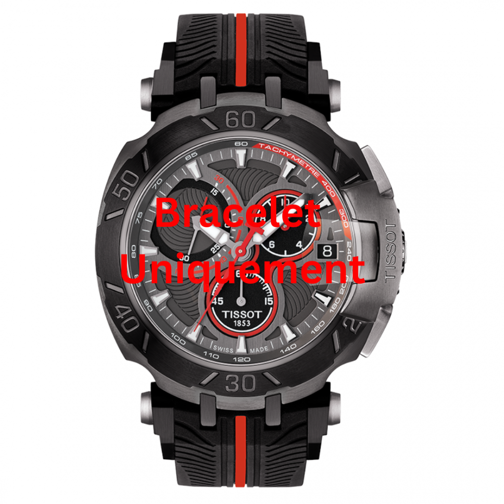 Bracelet silicone noir Tissot - T RACE MOTO GP / T610040207-Bracelet Montre Silicone / Caoutchouc-AtelierNet