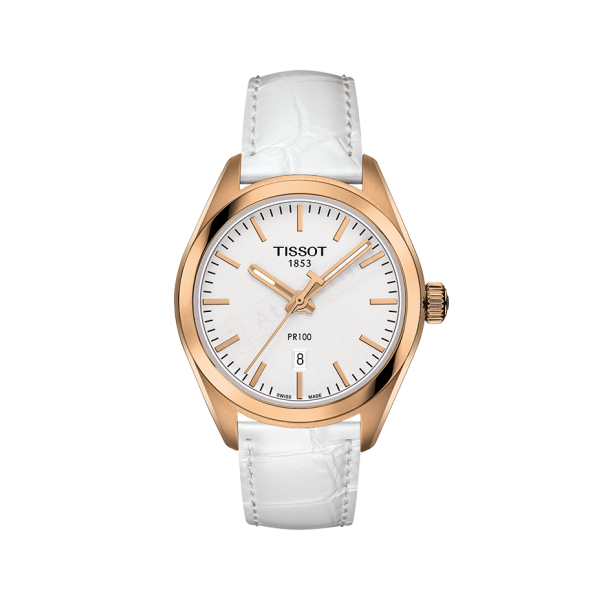 Bracelet cuir blanc Tissot - PR 100 CLASSIC / T600041089-Bracelet Montre Cuir-AtelierNet