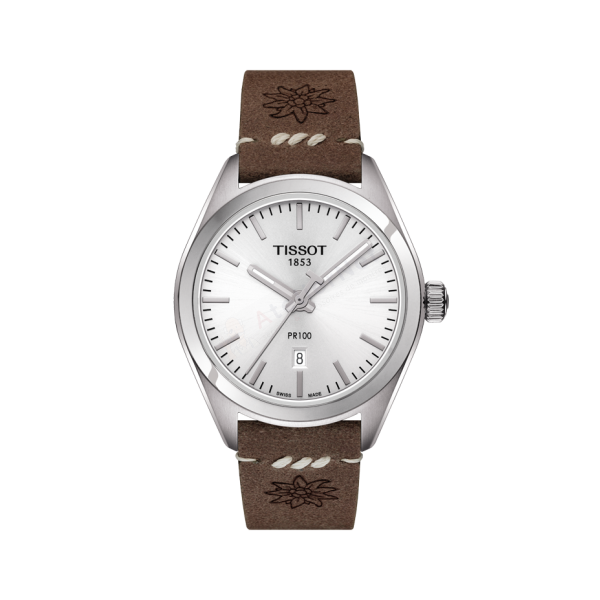 Bracelet leather light beige Tissot - PR 100 CLASSIC / T600038292-Bracelets Cuir-AtelierNet