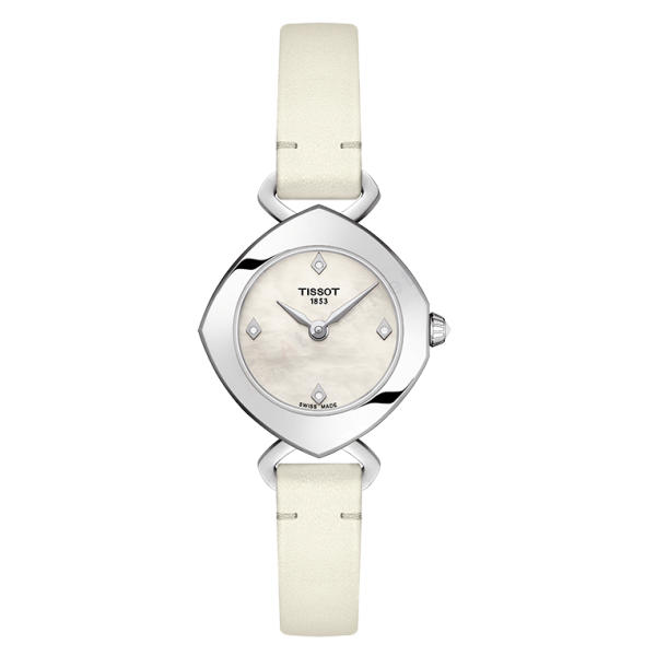 Bracelet cuir blanc Tissot - FEMINI- T / T600041062-Bracelet Montre Cuir-AtelierNet