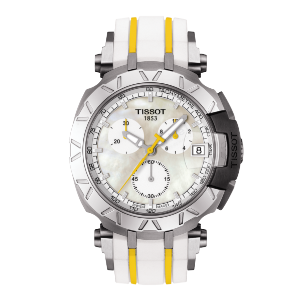 Bracelet caoutchouc blanc jaune Tissot - T RACE MOTO GP/ T603039650-Bracelet de montre-AtelierNet