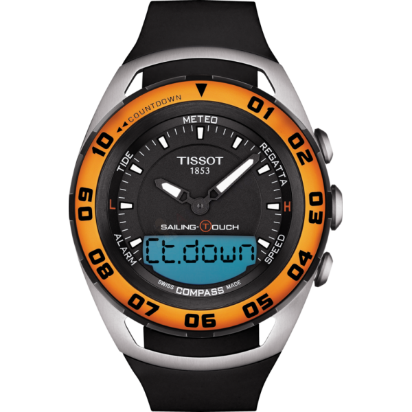 Bracelet caoutchouc noir Tissot - SAILING TOUCH/ T603029888-Bracelet de montre-AtelierNet