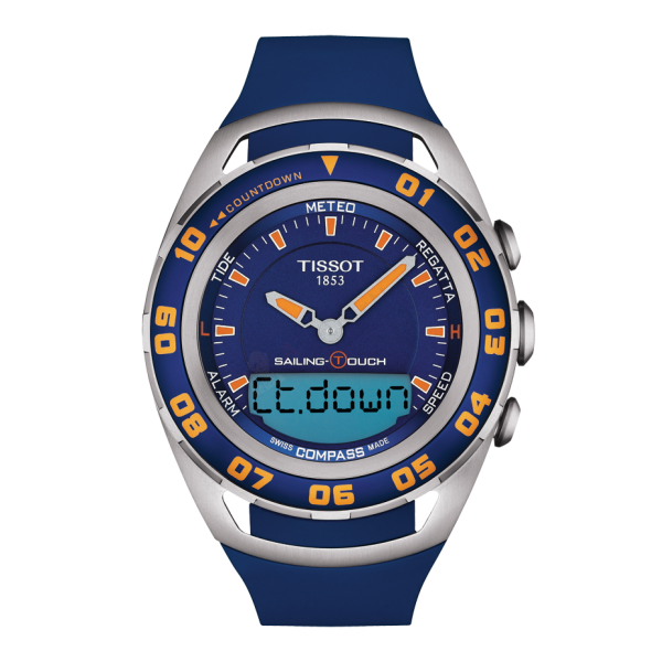 Bracelet silicone blue Tissot - SAILING TOUCH / T603038288-Bracelets de montres-AtelierNet