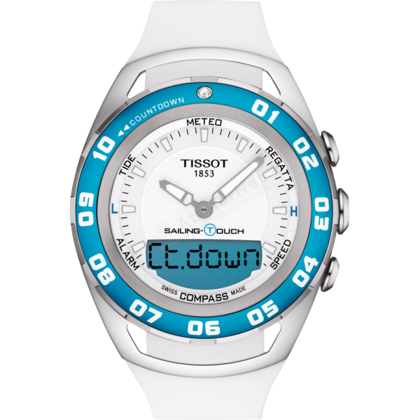 Bracelet caoutchouc blanc Tissot - SAILING TOUCH/ T603029290-Bracelet de montre-AtelierNet