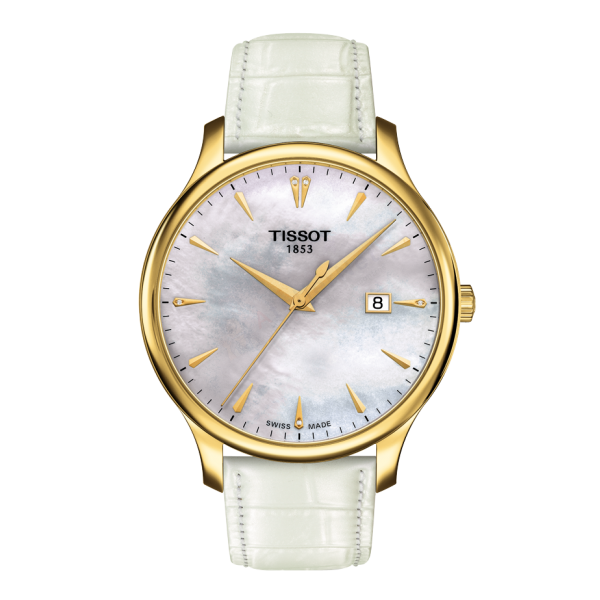 Bracelet cuir blanc Tissot - TRADITION / T600037719-Bracelet de montre-AtelierNet