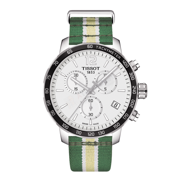 Bracelet synthetic green cream white Tissot - QUICKSTER CHRONO LG / T604039512-Bracelets de montres-AtelierNet