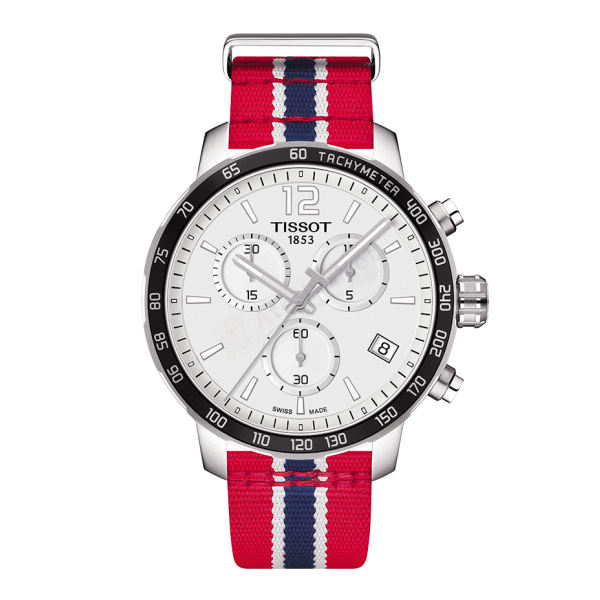 Bracelet synthetic red white blue Tissot - QUICKSTER CHRONO LG / T604039522-Bracelets de montres-AtelierNet