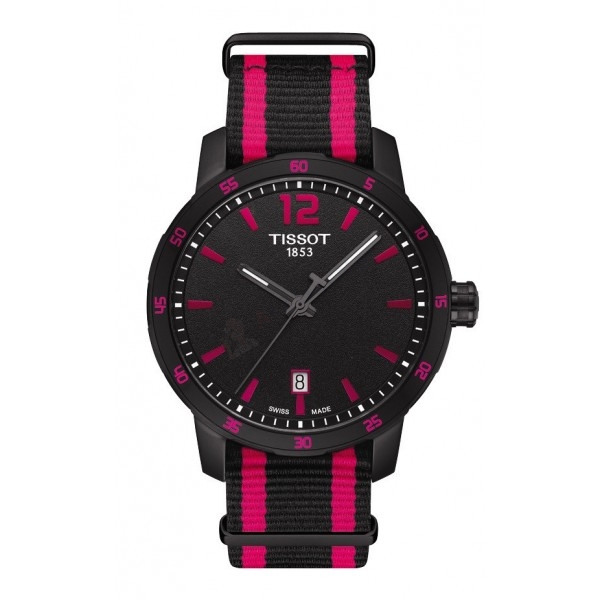 Bracelet synthetique noir cerise Tissot - QUICKSTER LADY GENT / T604036891-Bracelet de montre-AtelierNet