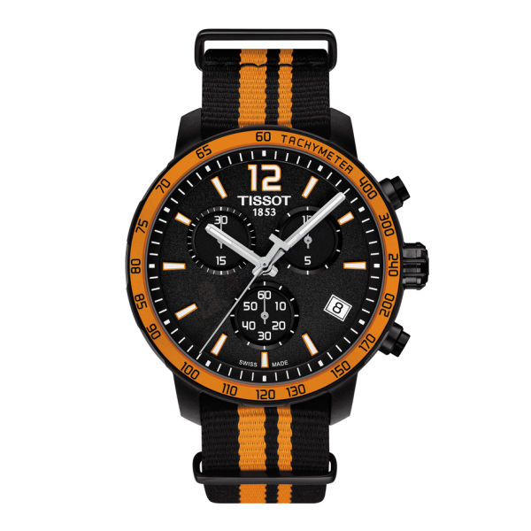 Bracelet synthetic black orange Tissot - QUICKSTER CHRONO LADY GENT / T604036896-Bracelets de montres-AtelierNet