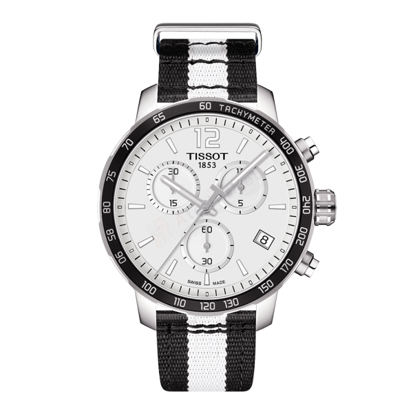 Bracelet synthetic black white Tissot - QUICKSTER CHRONO LG / T604038995-Bracelets de montres-AtelierNet