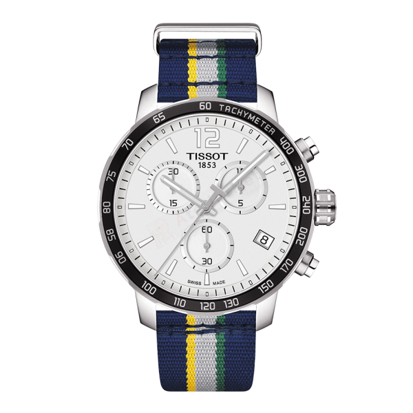 Bracelet synthetic blue green grey yellow Tissot - QUICKSTER CHRONO LG / T604039517-Bracelets de montres-AtelierNet