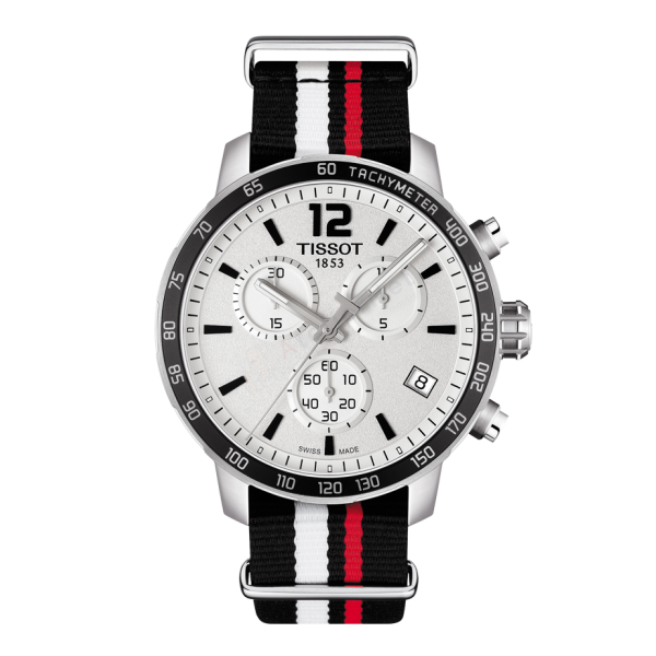 Bracelet synthetique noir rouge blanc Tissot - QUICKSTER CHRONO LADY GENT / T604036895-Bracelet de montre-AtelierNet