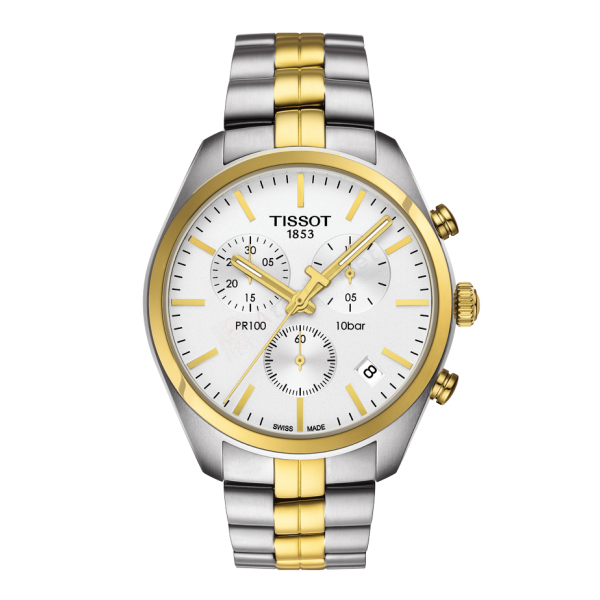 Bracelet acier bicolore Tissot - PR 100 CHRONO CLASSIC / T605037060-Bracelet de montre-AtelierNet