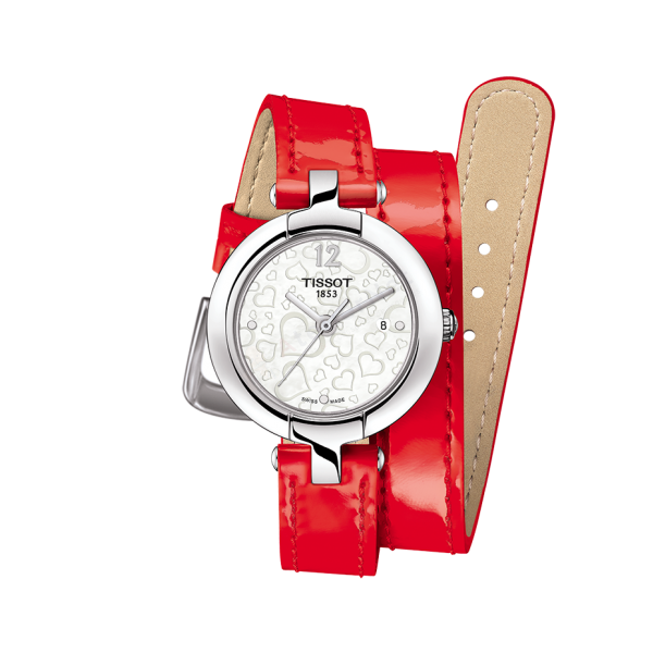 Bracelet leather red Tissot - PINKY T084 / T600036763-Bracelets de montres-AtelierNet