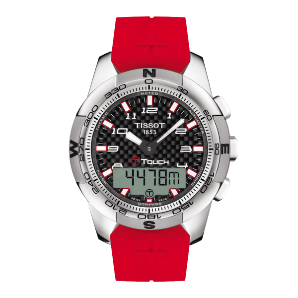 Bracelet silicone rouge Tissot - T-TOUCH / T603035315-Bracelet Montre Silicone / Caoutchouc-AtelierNet