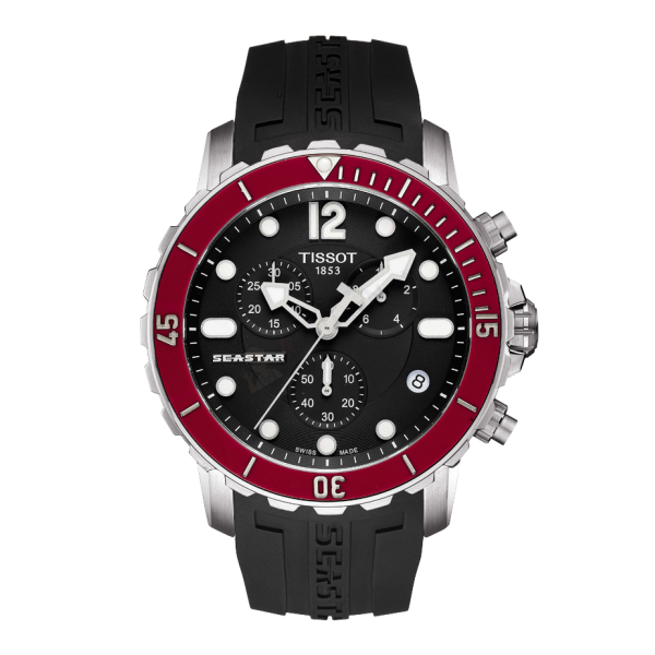 Bracelet caoutchouc noir Tissot - SEASTAR / T603035735-Bracelet Montre Silicone / Caoutchouc-AtelierNet