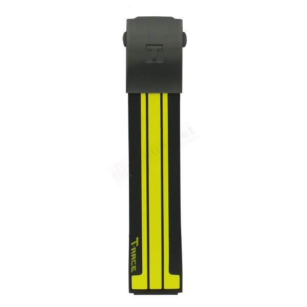 Bracelet caoutchouc noir jaune Tissot - T RACE CHRONO QUARTZ / T603034980-Bracelet Montre Silicone / Caoutchouc-AtelierNet