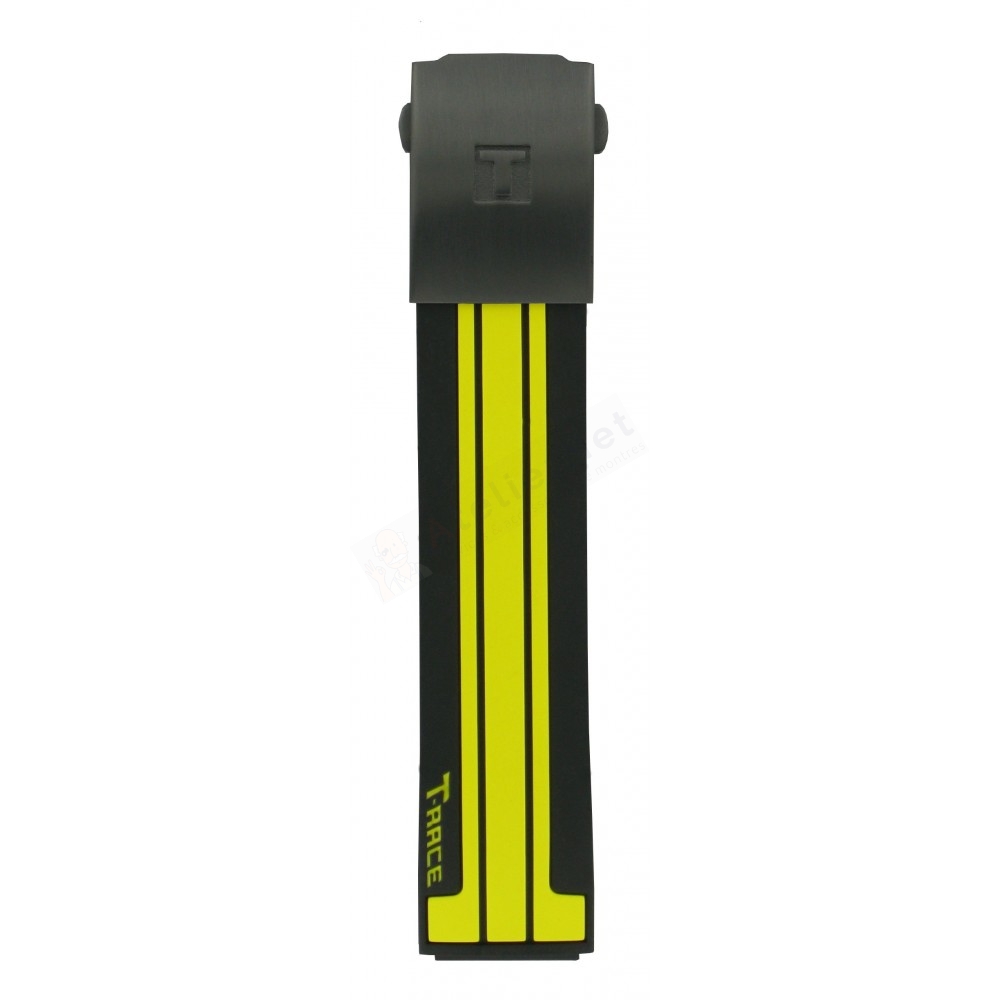 Bracelet silicone black yellow Tissot - T RACE CHRONO QUARTZ / T603034980-Bracelets Silicone-AtelierNet