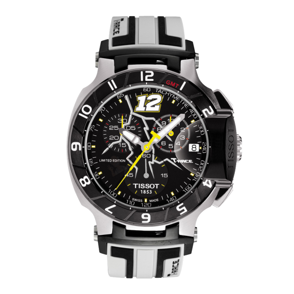 Bracelet caoutchouc noir gris Tissot - T RACE MOTO GP / T603033845-Bracelet Montre Silicone / Caoutchouc-AtelierNet