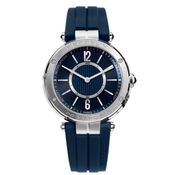 Bracelet caoutchouc bleu Michel Herbelin - NEWPORT AUTOMATIC - CONNECT 1668 / 21-217-CB-18-Bracelet de montre-AtelierNet