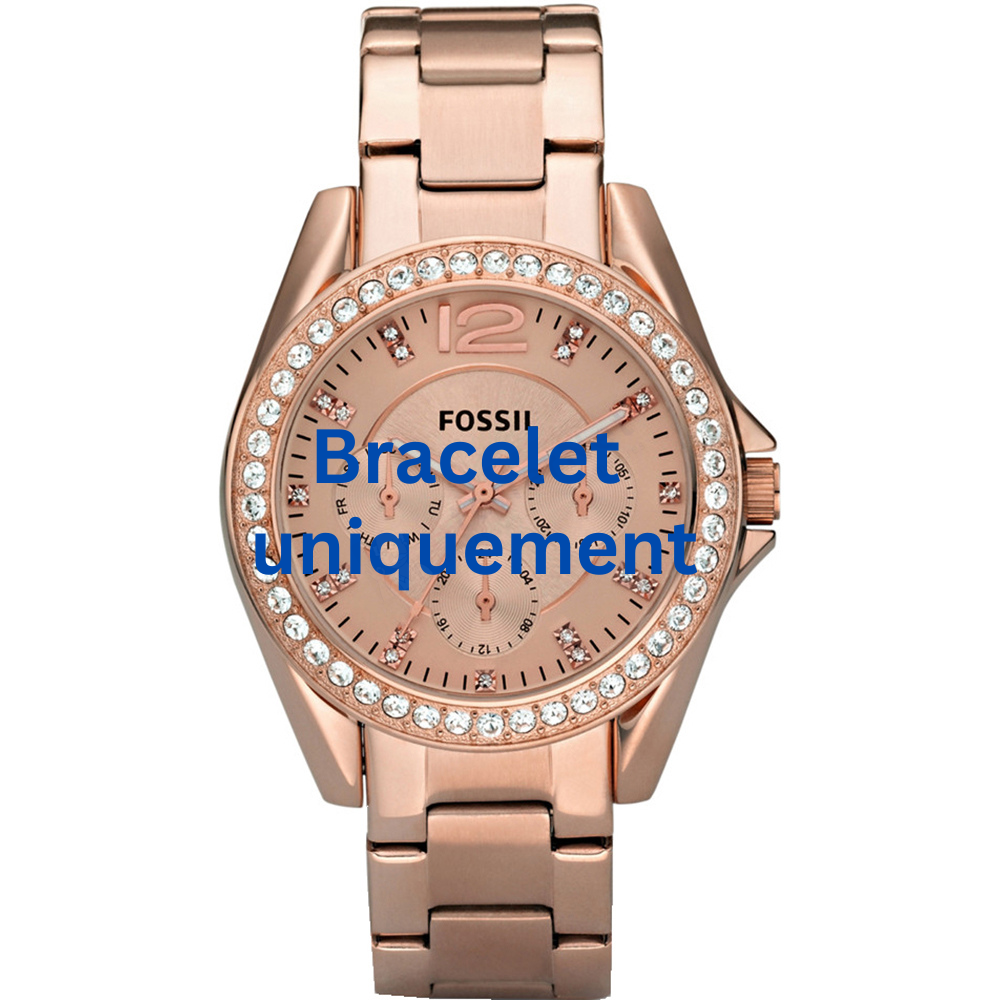 Bracelet metal rose gold Fossil - RILEY / ES2811 - ES3385 - ES3656 - ES3569 - ES3531- ES3341 - ES3508 - ES4138-Bracelets de montres-AtelierNet