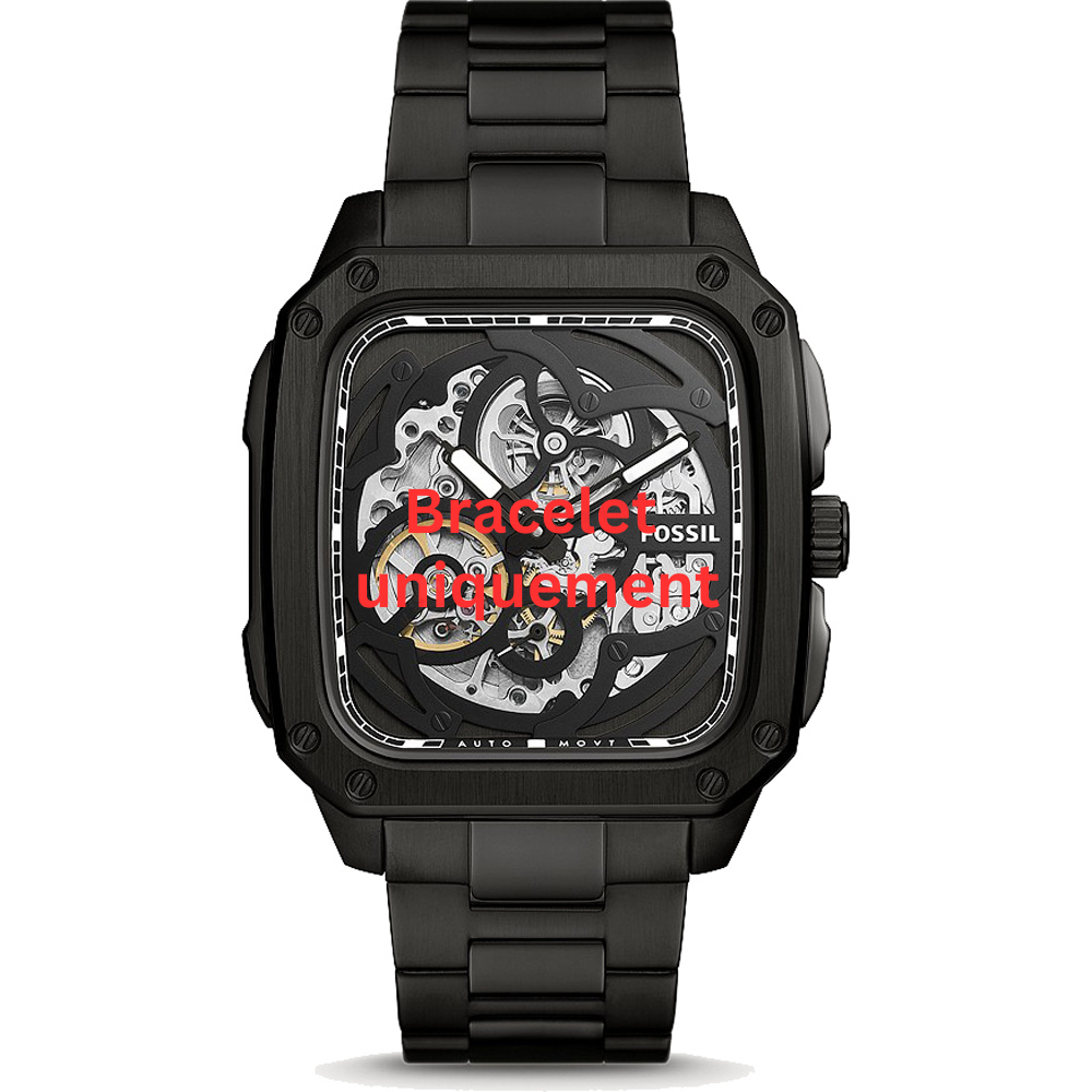 Bracelet metal black Fossil - INSCRIPTION / BQ2574 - ME3203-Bracelets de montres-AtelierNet