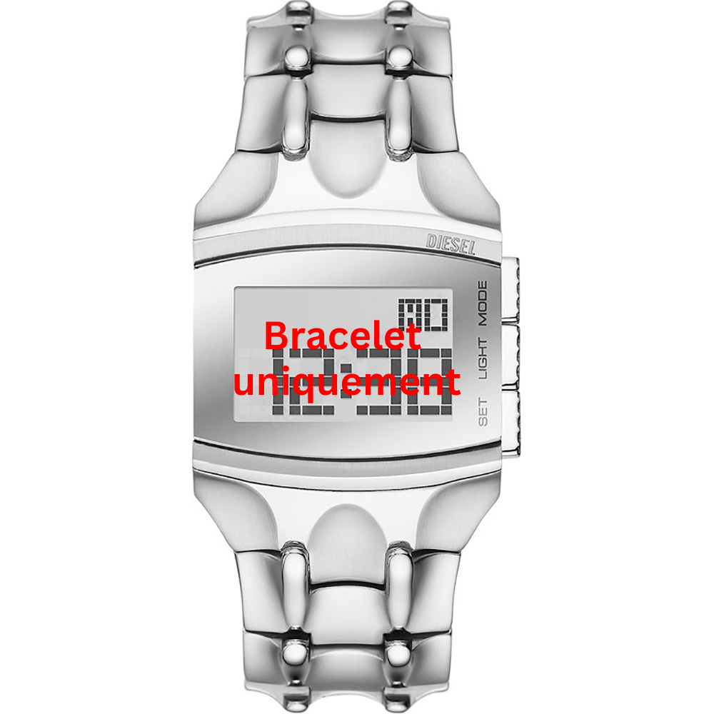 Bracelet metal silver Diesel - CROCO DIGI / DZ2155-Bracelets de montres-AtelierNet