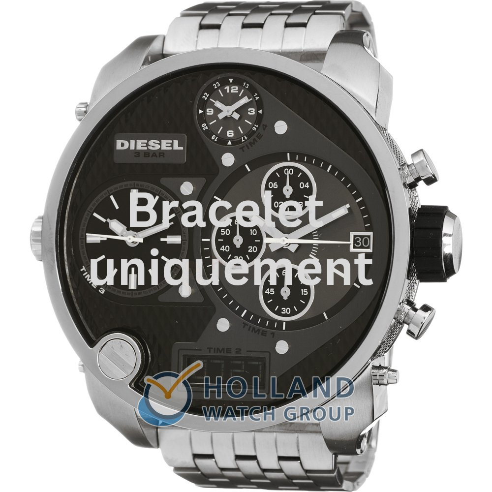 Bracelet metal silver Diesel - MR DADDY / DZ7221 - DZ7260-Bracelets de montres-AtelierNet