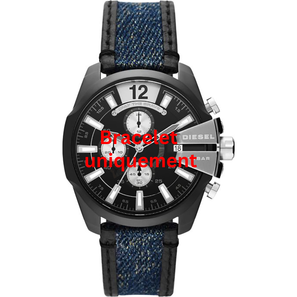 Bracelet cuir bleu Diesel - BABY CHIEF / DZ4568-Bracelet Montre Diesel-AtelierNet