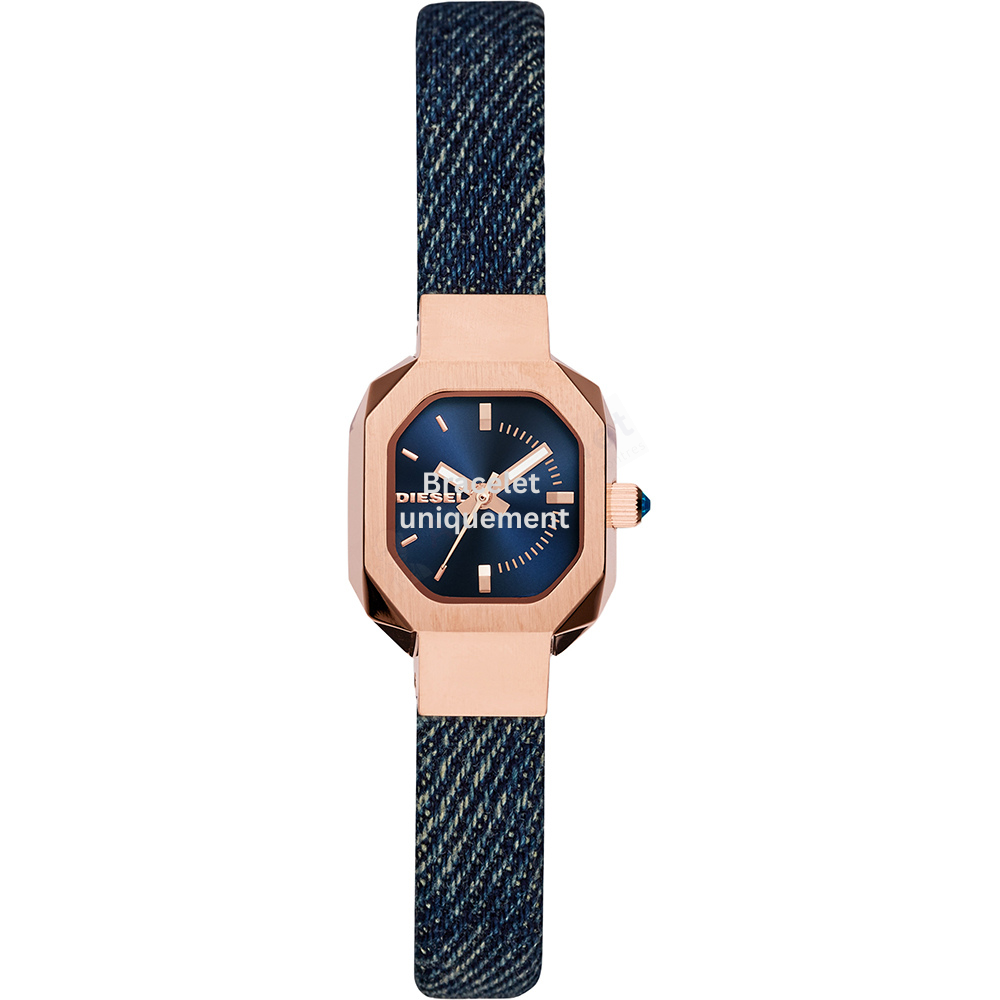 Bracelet textile on leather blue Diesel - BAD B / DZ5569-Bracelets Diesel-AtelierNet