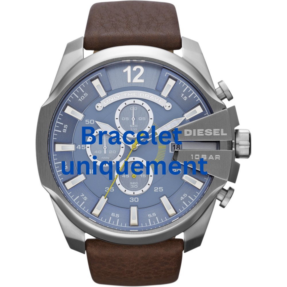 Bracelet cuir brun Diesel - MEGA CHIEF / DZ4281 - DZ4290 - DZ4369 - DZ4370-Bracelet de montre-AtelierNet