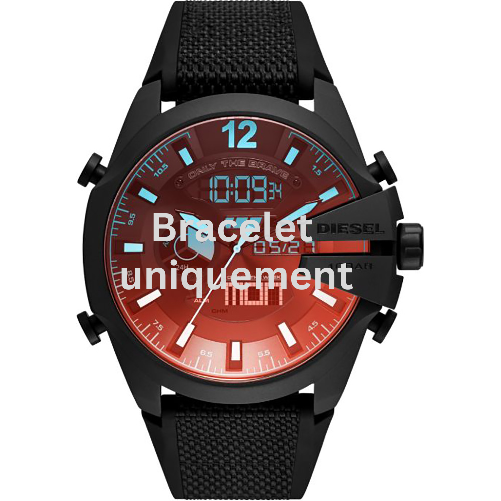 Bracelet textile on silicone black Diesel - MEGA CHIEF / DZ4548 - DZ4552-Bracelets Diesel-AtelierNet