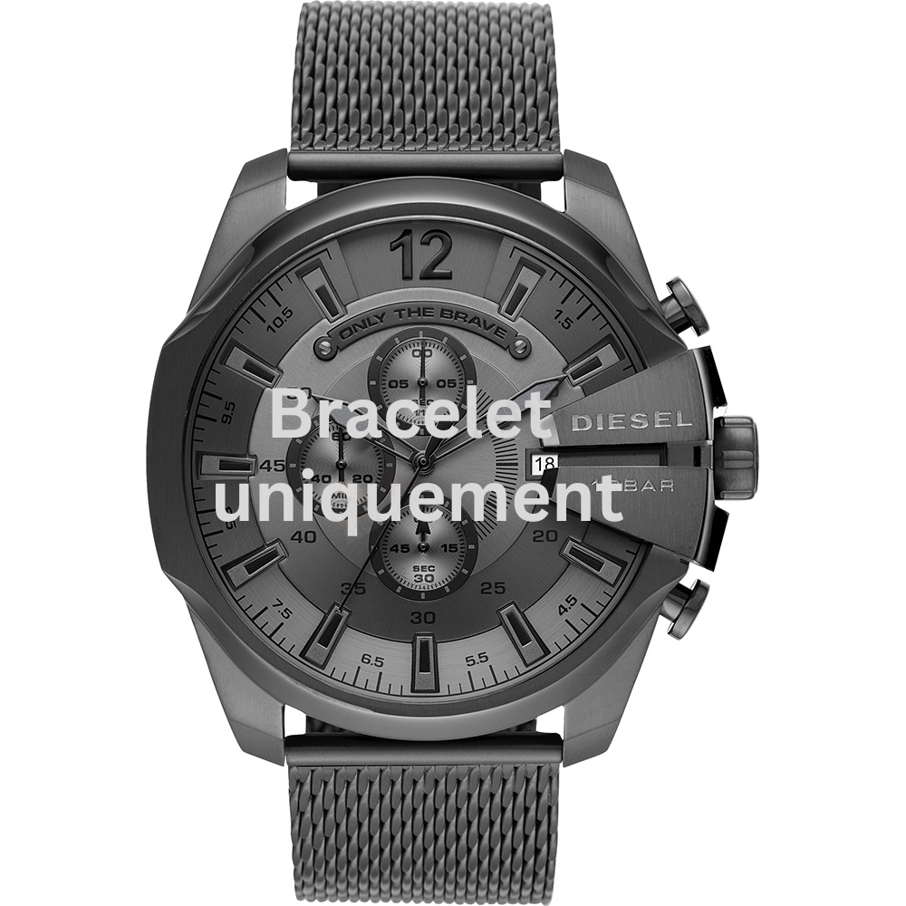 Bracelet metal grey Diesel - MEGA CHIEF / DZ4527-Bracelets de montres-AtelierNet