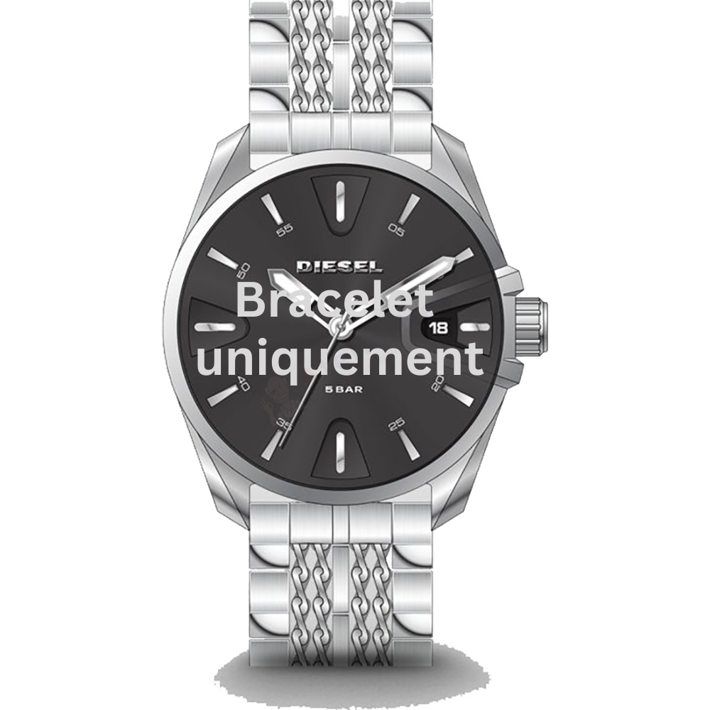 Bracelet métal argent Diesel - MS9 / DZ1974-Bracelet de montre-AtelierNet