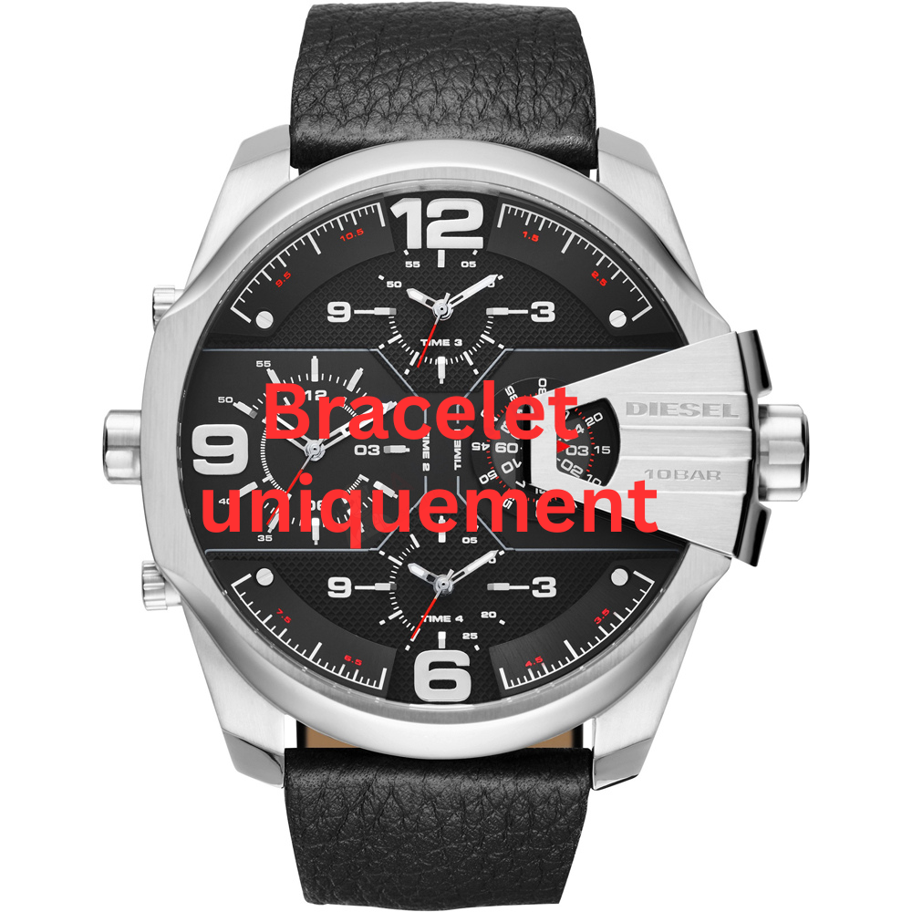 Bracelet leather black Diesel - UBER CHIEF / DZ7376-Bracelets de montres-AtelierNet