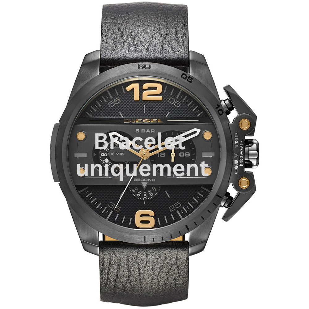 Bracelet cuir noir Diesel - IRONSIDE / DZ4386-Bracelet Montre Diesel-AtelierNet