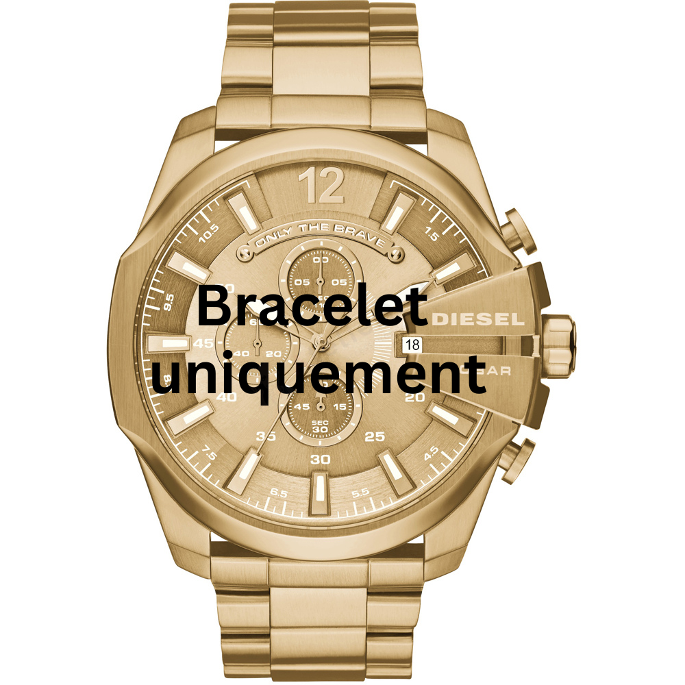 Bracelet metal gold Diesel - MEGA CHIEF / DZ4360 - DZ4558-Bracelets de montres-AtelierNet