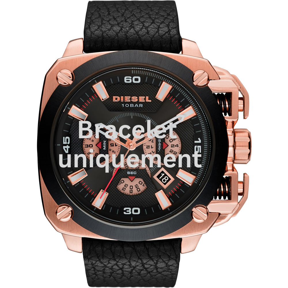 Bracelet cuir noir Diesel - BAMF / DZ7346-Bracelet Montre Diesel-AtelierNet